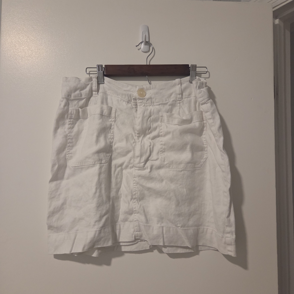 EUC Maeve Ivory Linen Blend Skirt, Size XL